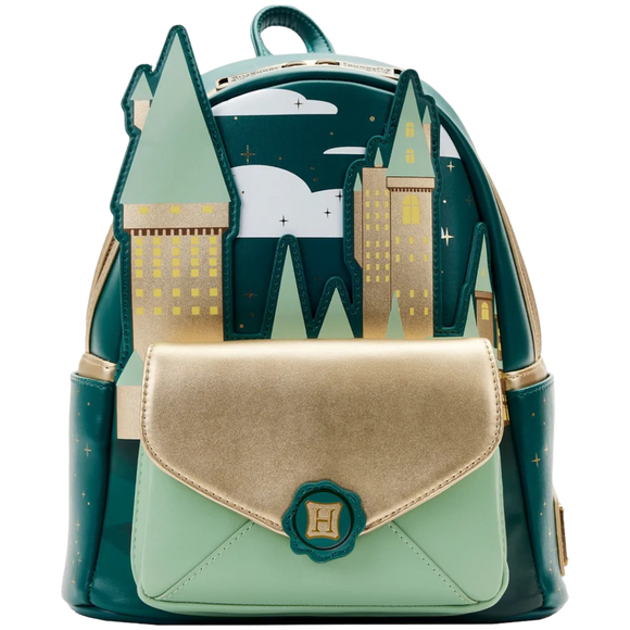 Harry Potter Loungefly: Golden Hogwarts Castle Mini Backpack